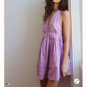 FREE PEOPLE SAIL AWAY TUNIC DRESS IN LILAC